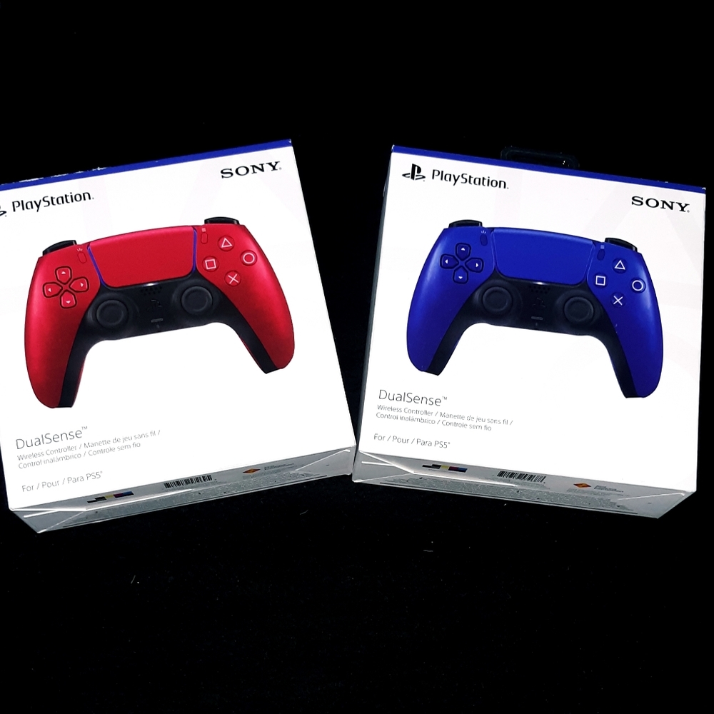 PS5 Dual Sense Wireless Controller New Color Bundle - Cobalt Blue/ Volca…